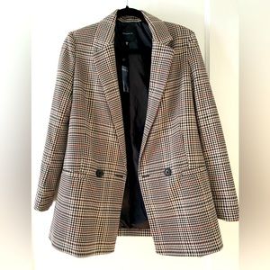 Oversized plaid blazer